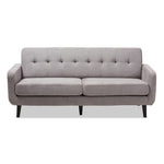 Load image into Gallery viewer, Baxton Studio Carina Mid-Century Modern Light Grey Fabric Upholstered Sofa
