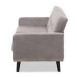 Load image into Gallery viewer, Baxton Studio Carina Mid-Century Modern Light Grey Fabric Upholstered Sofa
