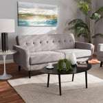 Load image into Gallery viewer, Baxton Studio Carina Mid-Century Modern Light Grey Fabric Upholstered Sofa
