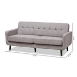 Load image into Gallery viewer, Baxton Studio Carina Mid-Century Modern Light Grey Fabric Upholstered Sofa
