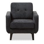 Load image into Gallery viewer, Baxton Studio Carina Mid-Century Modern Dark Grey Fabric Upholstered Lounge Chair
