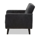 Load image into Gallery viewer, Baxton Studio Carina Mid-Century Modern Dark Grey Fabric Upholstered Lounge Chair
