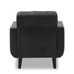 Load image into Gallery viewer, Baxton Studio Carina Mid-Century Modern Dark Grey Fabric Upholstered Lounge Chair
