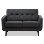 Load image into Gallery viewer, Baxton Studio Carina Mid-Century Modern Dark Grey Fabric Upholstered Loveseat
