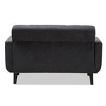 Load image into Gallery viewer, Baxton Studio Carina Mid-Century Modern Dark Grey Fabric Upholstered Loveseat
