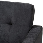 Load image into Gallery viewer, Baxton Studio Carina Mid-Century Modern Dark Grey Fabric Upholstered Loveseat
