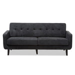 Load image into Gallery viewer, Baxton Studio Carina Mid-Century Modern Dark Grey Fabric Upholstered Sofa
