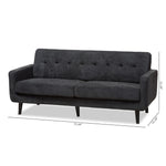 Load image into Gallery viewer, Baxton Studio Carina Mid-Century Modern Dark Grey Fabric Upholstered Sofa
