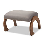 Load image into Gallery viewer, Baxton Studio Sandrine Modern and Contemporary Fabric Upholstered Walnut Brown Finished Wood Ottoman
