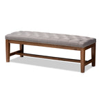 Load image into Gallery viewer, Baxton Studio Ainsley Modern And Contemporary Grey Fabric Upholstered Walnut Finished Solid Rubberwood Bench
