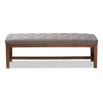 Load image into Gallery viewer, Baxton Studio Ainsley Modern And Contemporary Grey Fabric Upholstered Walnut Finished Solid Rubberwood Bench
