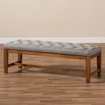 Load image into Gallery viewer, Baxton Studio Ainsley Modern And Contemporary Grey Fabric Upholstered Walnut Finished Solid Rubberwood Bench
