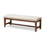 Load image into Gallery viewer, Baxton Studio Ainsley Modern And Contemporary Light Beige Fabric Upholstered Walnut Finished Solid Rubberwood Bench
