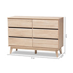 Load image into Gallery viewer, Baxton Studio Miren Mid-Century Modern Light Oak And Dark Grey 6-Drawer Dresser
