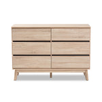 Load image into Gallery viewer, Baxton Studio Miren Mid-Century Modern Light Oak And Dark Grey 6-Drawer Dresser
