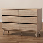 Load image into Gallery viewer, Baxton Studio Miren Mid-Century Modern Light Oak And Dark Grey 6-Drawer Dresser
