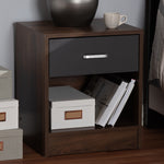 Load image into Gallery viewer, Baxton Studio Hansel Modern And Contemporary 1-Drawer Dark Brown And Dark Grey Finished Nightstand
