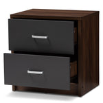 Load image into Gallery viewer, Baxton Studio Hansel Modern And Contemporary 2-Drawer Dark Brown And Dark Grey Finished Nightstand
