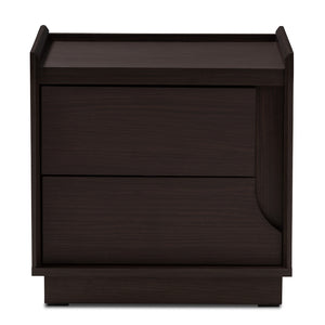 Baxton Studio Larsine Modern And Contemporary Brown Finished 2-Drawer Nightstand