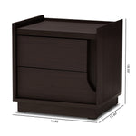 Load image into Gallery viewer, Baxton Studio Larsine Modern And Contemporary Brown Finished 2-Drawer Nightstand
