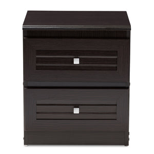 Baxton Studio Carine Modern And Contemporary Wenge Brown Finished 2-Drawer Nightstand