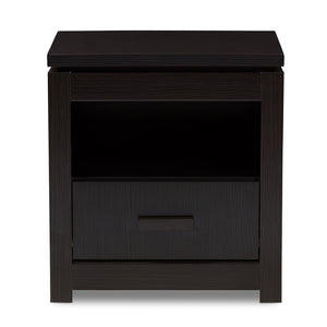 Baxton Studio Bienna Modern And Contemporary Wenge Brown Finished 1-Drawer Nightstand