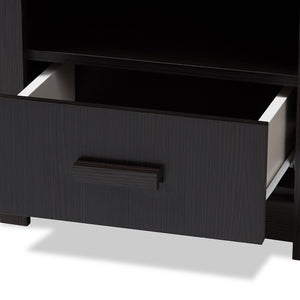 BAXTON STUDIO BIENNA MODERN AND CONTEMPORARY WENGE BROWN FINISHED 1-DRAWER NIGHTSTAND