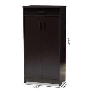 Baxton Studio Bienna Modern And Contemporary Wenge Brown Finished Shoe Cabinet