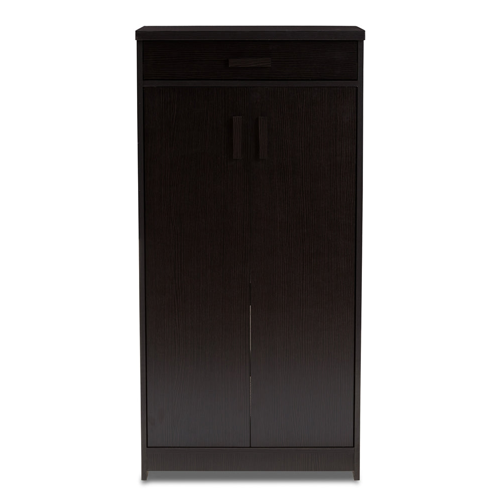 Baxton Studio Bienna Modern And Contemporary Wenge Brown Finished Shoe Cabinet