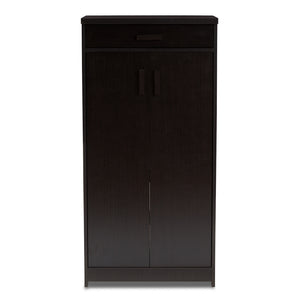 Baxton Studio Bienna Modern And Contemporary Wenge Brown Finished Shoe Cabinet