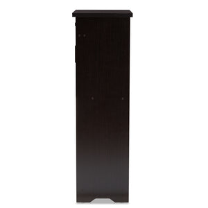 Baxton Studio Bienna Modern And Contemporary Wenge Brown Finished Shoe Cabinet