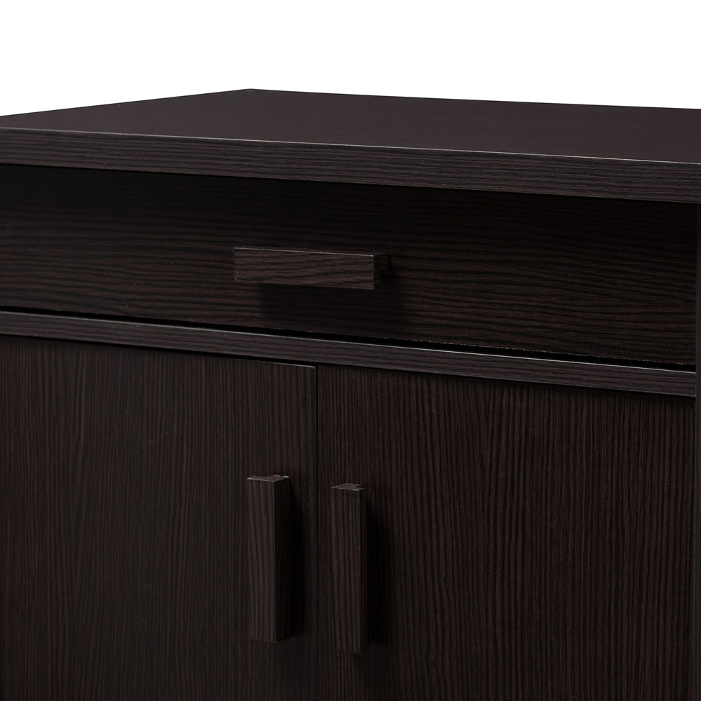 Baxton Studio Bienna Modern And Contemporary Wenge Brown Finished Shoe Cabinet