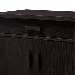 Baxton Studio Bienna Modern And Contemporary Wenge Brown Finished Shoe Cabinet