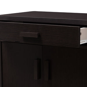 Baxton Studio Bienna Modern And Contemporary Wenge Brown Finished Shoe Cabinet