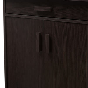 Baxton Studio Bienna Modern And Contemporary Wenge Brown Finished Shoe Cabinet