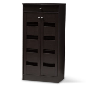 Baxton Studio Acadia Modern And Contemporary Wenge Brown Finished Shoe Cabinet