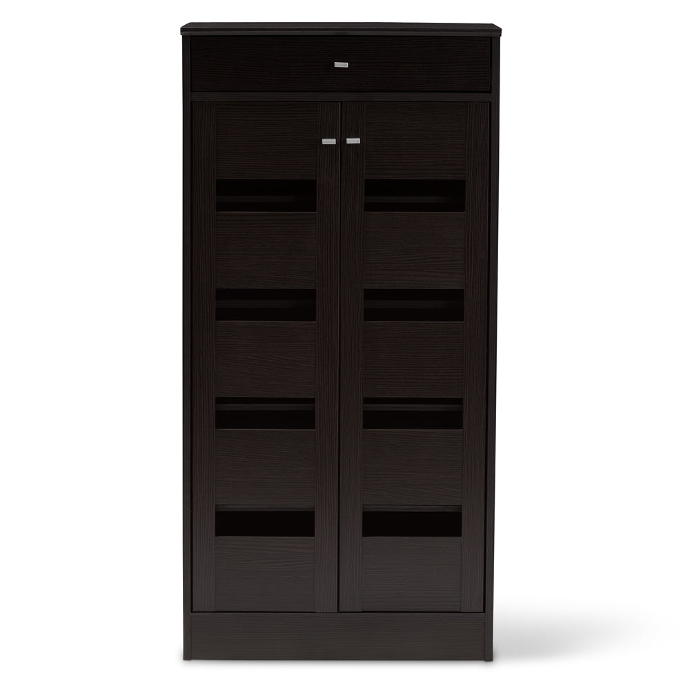 Baxton Studio Acadia Modern And Contemporary Wenge Brown Finished Shoe Cabinet