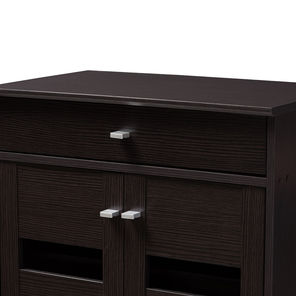 Baxton Studio Acadia Modern And Contemporary Wenge Brown Finished Shoe Cabinet