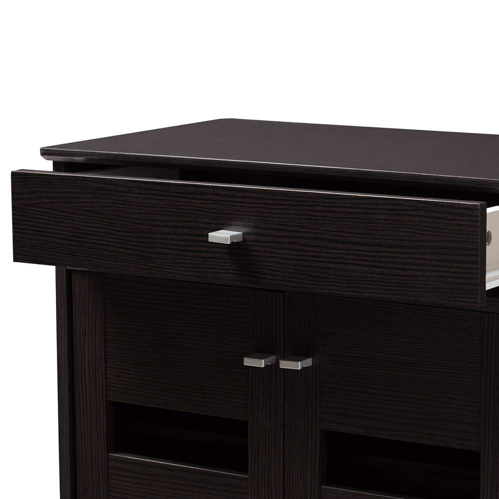 Baxton Studio Acadia Modern And Contemporary Wenge Brown Finished Shoe Cabinet