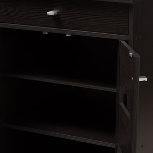 Baxton Studio Acadia Modern And Contemporary Wenge Brown Finished Shoe Cabinet