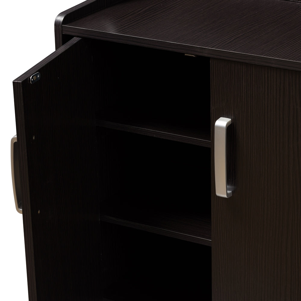 Baxton Studio Verdell Modern And Contemporary Wenge Brown Finished Shoe Cabinet