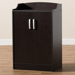 Baxton Studio Verdell Modern And Contemporary Wenge Brown Finished Shoe Cabinet