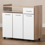 Load image into Gallery viewer, Baxton Studio Charmain Modern And Contemporary Light Oak And White Finish Kitchen Cabinet
