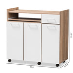 Load image into Gallery viewer, Baxton Studio Charmain Modern And Contemporary Light Oak And White Finish Kitchen Cabinet
