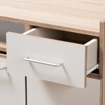 Load image into Gallery viewer, Baxton Studio Charmain Modern And Contemporary Light Oak And White Finish Kitchen Cabinet
