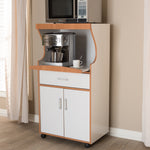 Load image into Gallery viewer, Baxton Studio Edonia Modern And Contemporary Beech Brown And White Finish Kitchen Cabinet
