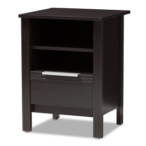 Baxton Studio Hamish Modern And Contemporary Wenge Brown Finished 1-Drawer Nightstand