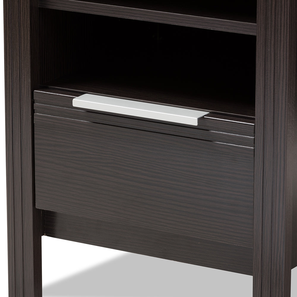 Baxton Studio Hamish Modern And Contemporary Wenge Brown Finished 1-Drawer Nightstand