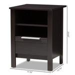 Load image into Gallery viewer, Baxton Studio Hamish Modern And Contemporary Wenge Brown Finished 1-Drawer Nightstand
