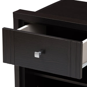 BAXTON STUDIO DANETTE MODERN AND CONTEMPORARY WENGE BROWN FINISHED 1-DRAWER NIGHTSTAND